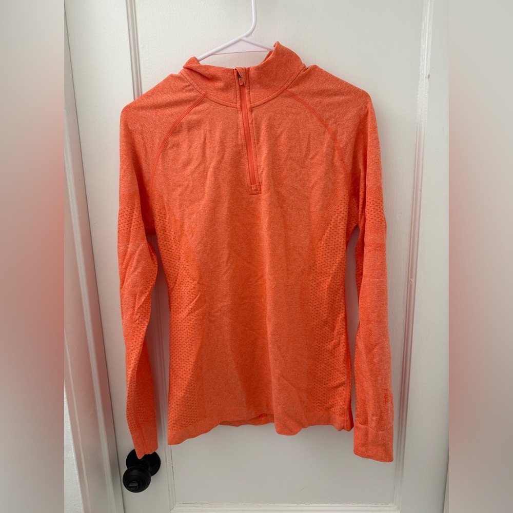 Figs salta quarter zip underscrub in “sunset orange”